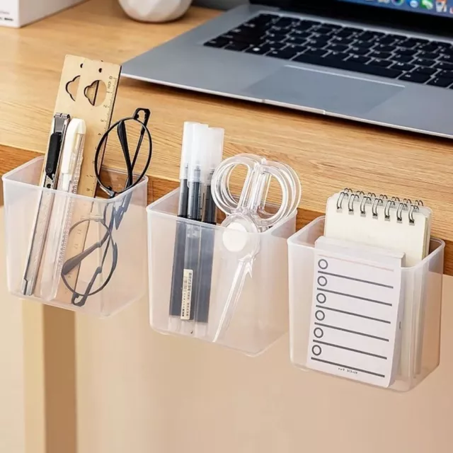 Wall Mount Self-adhesive Pen Pencil Holder Markers Storage Desktop Organizer