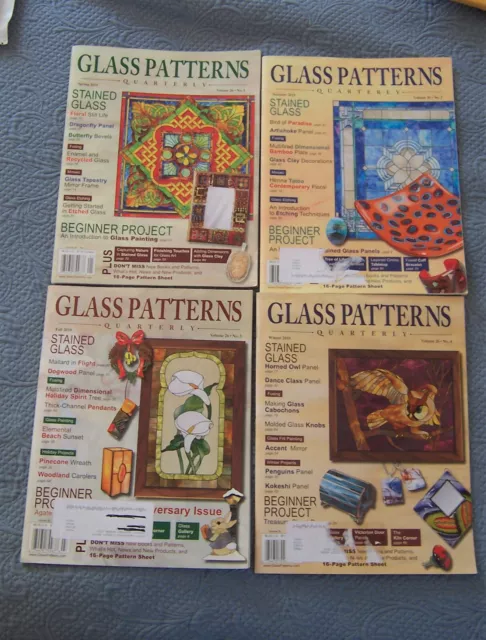 LOT of 4 Glass Patterns Quarterly Magazines All of 2010 with pattern inserts