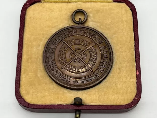 Vintage Brass or Bronze Medal Royal Life Saving Society Award 1939 Original Box