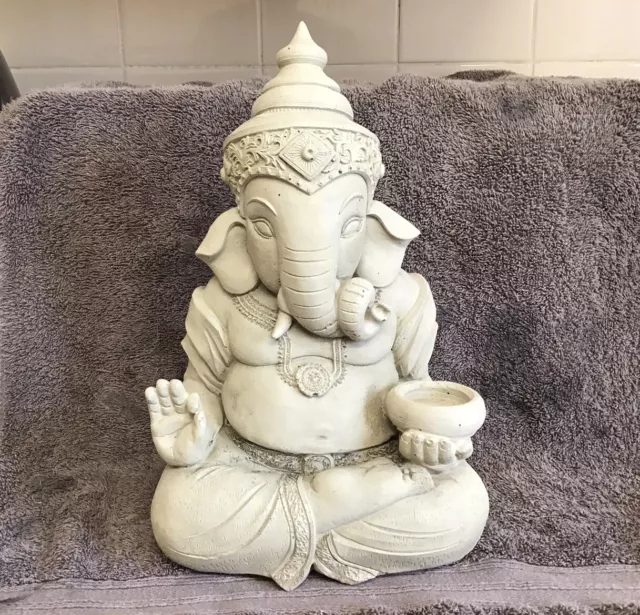 Ganesh Ganesha Buddha Elephant Stone Concrete Statue Ornament FREE POSTAGE