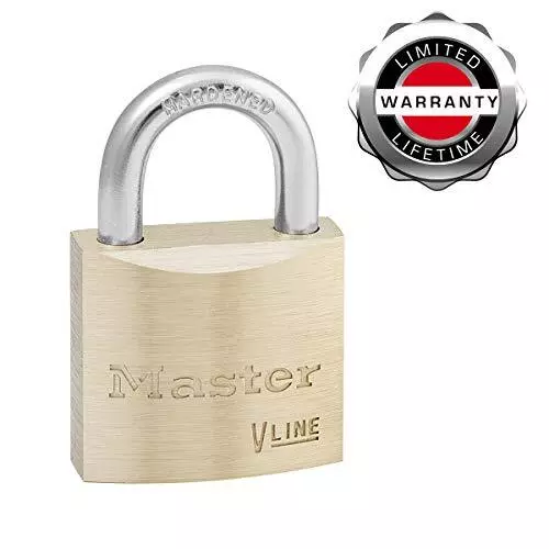 (TG. CM) Master Lock 4130KA-142 Lucchetto con Chiavi in Ottone, Oro, 4.9 x 3 x 1 3