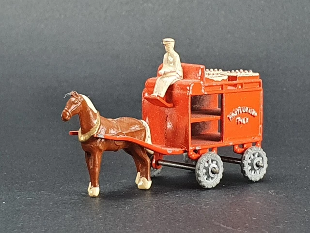 ANCIEN MOKO LESNEY Matchbox 7 Horse drawn Milk float cart Charrette ...