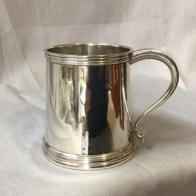 1961 Elizabeth II Solid Silver Christening Mug Tankard Cup - Garrard & Co London