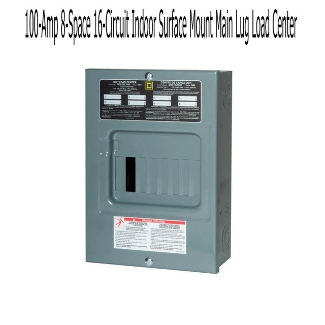 Square D  Main Lug Load Indoor Surface Mount Center 100-Amp 8-Space 16-Circuit