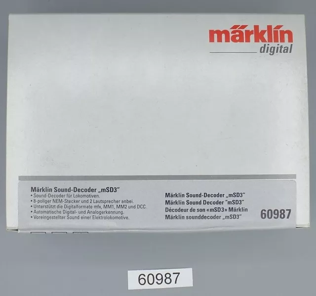 Märklin 60987 SoundDecoder mSD3 für E-Lok mit Kabelbaum #NEU in OVP#