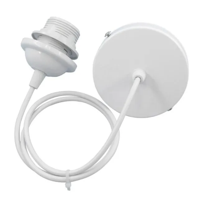 E27 Plafonnier Tressé Tissu Flex Pendentif Lampe Support Accessoire Kit Clair