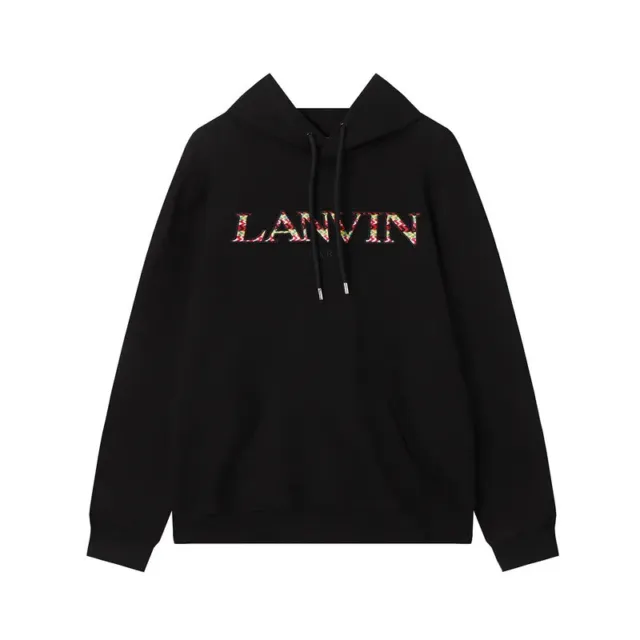 Lanvin fall chest colorful logo embroidery with casual hooded sweatshirt hoodie