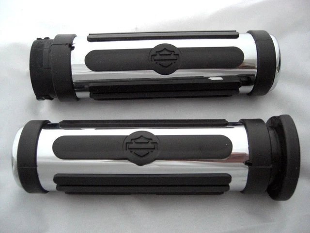 Harley OEM NEW Chrome and Rubber Hand Grips - Small -Pair - 56246-96A USA MADE