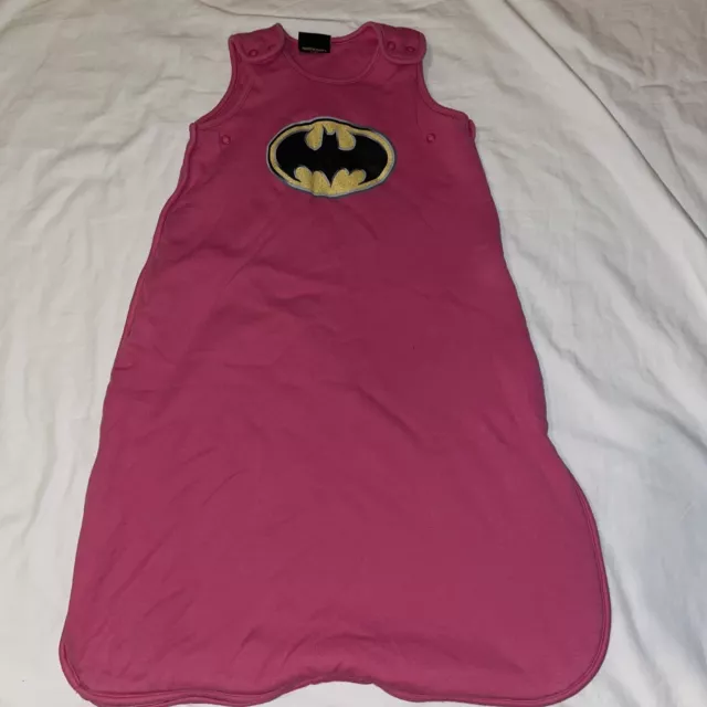 Girls Pink Batman Sleeping Bag 0-6 Months 2.5 Tog