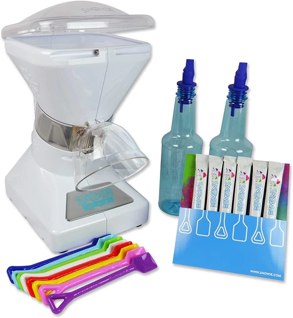 Chevy - Premium Shaved Ice Maker with Powder Stick Syrup Mix, 6 stick Set, white