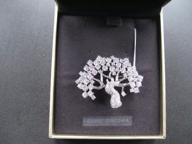 Jon Richard Cubic Zirconia Tree of Life Brooch - Brand New and Boxed