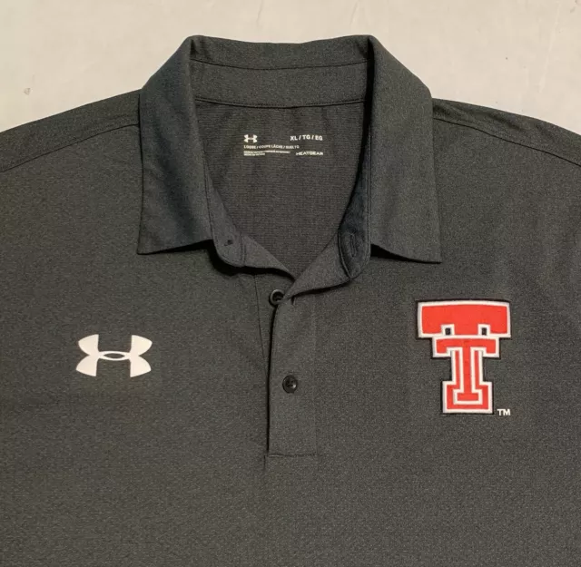Texas Tech Red Raiders Under Armour HeatGear Polo Men's XL Loose Heather Gray