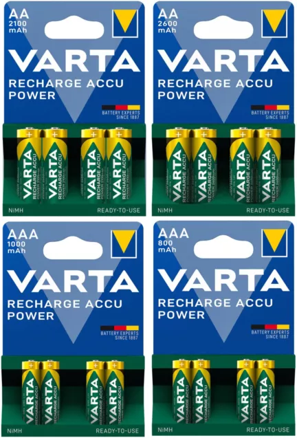 Varta Ni-MH, AAA LR03 AA LR06 Ready2use Rechargeable Battery Ready to Use