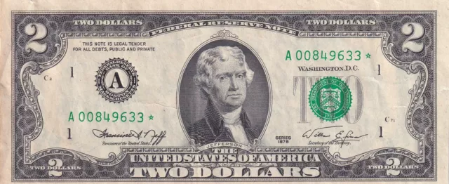 2 Dollars - Jefferson - 1976 - Série remplacement (étoile) - A (Boston) - A00849