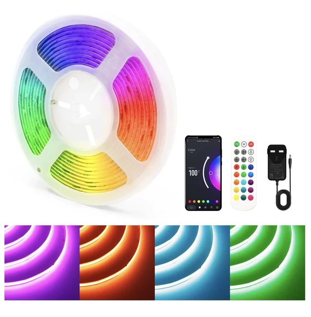 TTWAY RGB COB LED Strip 5M, Alexa LED Strip Lights with Power Adapter £