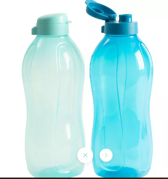 Tupperware 2L Drink Bottle Blue Choose Aqua or Peacock Blue 2 L Flip Top New