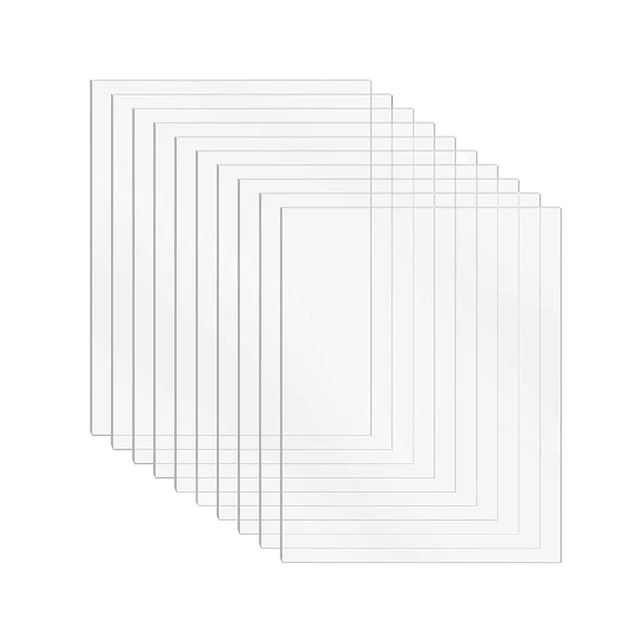 10 Pcs Clear Acrylic Sheet Plexiglass Clear Plastic Sheet 1mm Transpa...