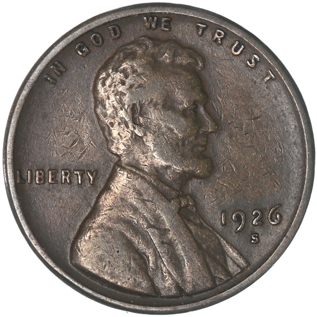 1926 S Lincoln Wheat Cent Very Fine Penny VF See Pics U010