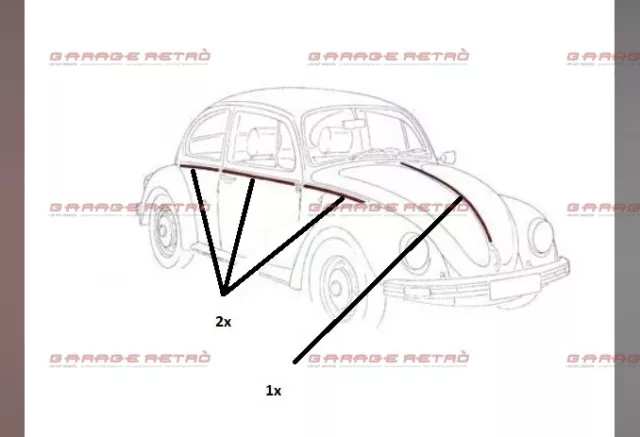 Vw Maggiolino Dal 08/1972 Beetle Kit Modanature Profili Carrozzeria Molding Set