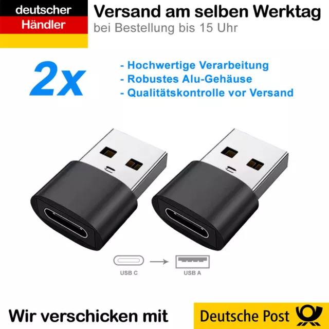 USB A auf USB C Adapter Ladeadapter Datenübertragung Stecker Konverter OTG