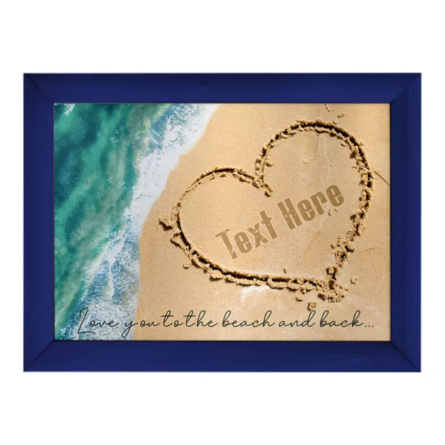 Personalised Heart In The Sand - A4 Metal Sign Print - Frame Options Available
