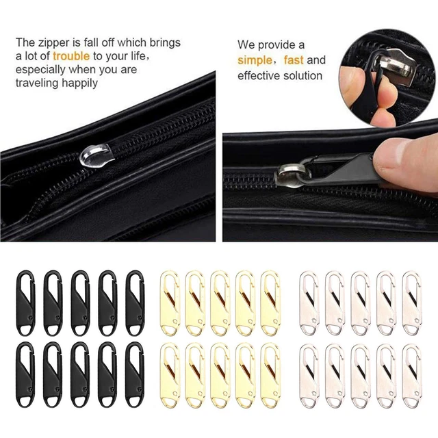 30 Pack Zipper Pull Replacement Metal Zipper Repair Tab Fixer Zipper Slider