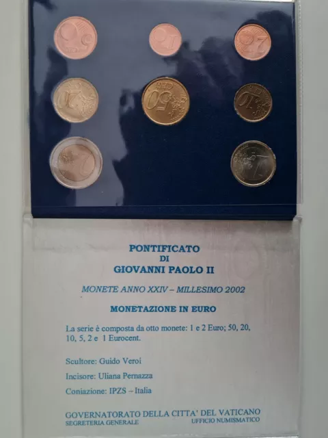  Vaticano 2002 - Divisionale Ufficiale Monete Euro Papa Giovanni Paolo Ii - Fdc.