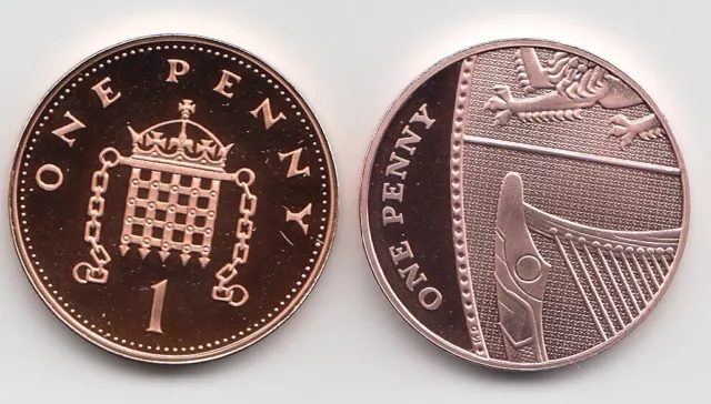 UK One Pence Coins 1p 1999 to 2024 Choose your Year - Proof