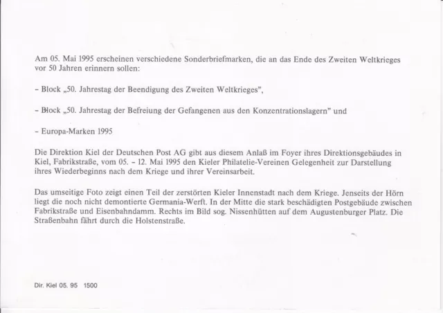 Gedenkblatt Deutsche Post 50. Jahrestag Beendigung 2. Weltkrieg 2