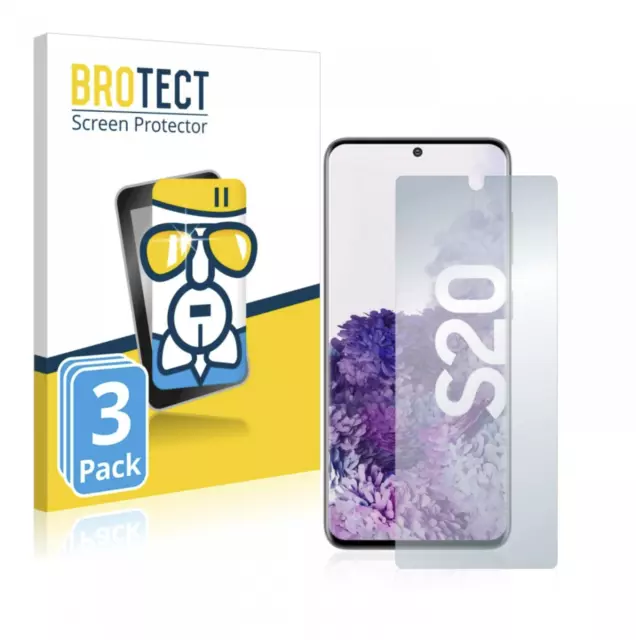 3x BROTECT AirGlass Glass Screen Protector for Samsung Galaxy S20-German Made