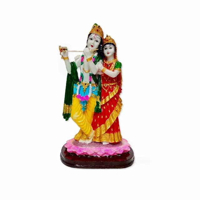 HINDU GOD Lord Radha Krishna Idol Sculpture Statue Figurine £122.23