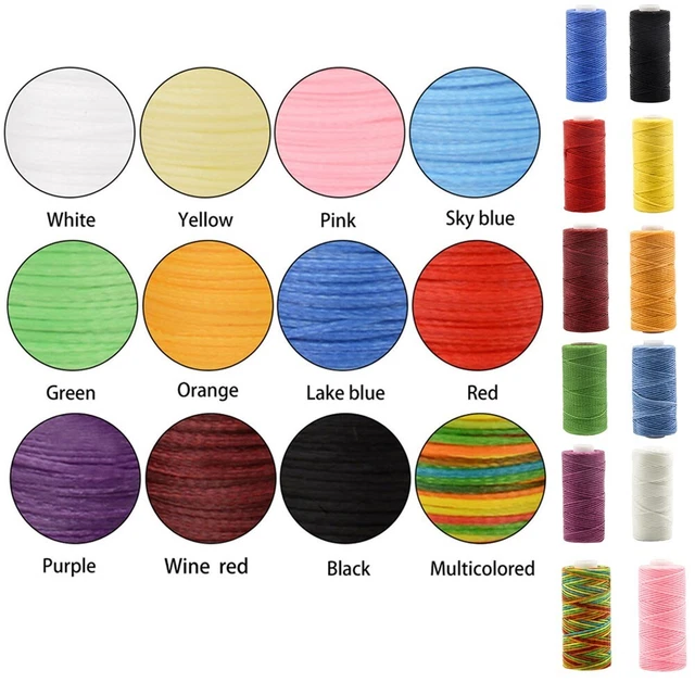 Hilo de línea de costura hilo encerado colorido hilo de coser permanente práctico 50 m