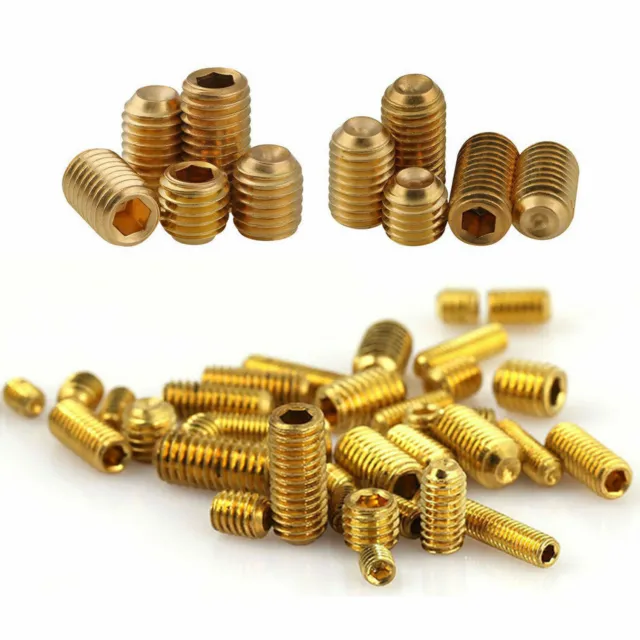 M3 M4 M5 M6 4mm-12mm Brass Grub Screw Point Cup Hex Socket Set Screws GB/T New