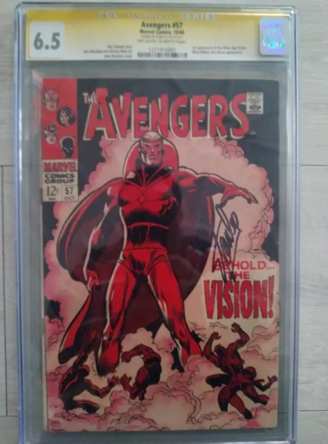 Avengers # 57  Cgc 7.0  Signed Stan Lee  Key 1St Vision Cents  1968