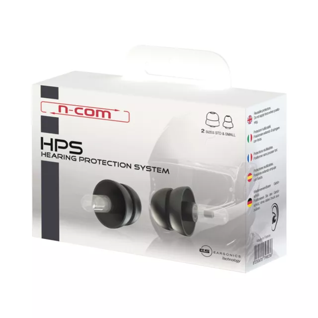 Moto N-Com HPS Hearing Protezione Sistema Tappi per le Orecchie (Nero)