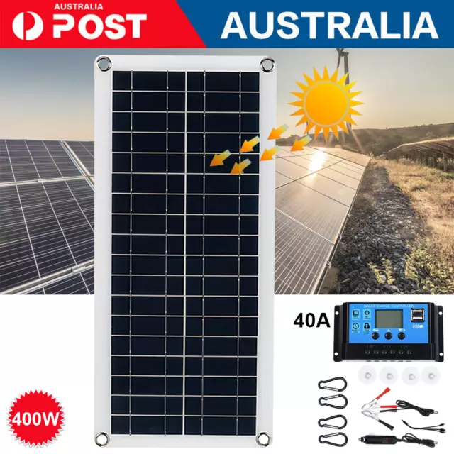 12V 400W Solar Panel Mono RV Caravan Camping Home Battery Charging Power Bank AU