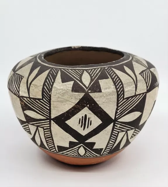 Exceptional Pueblo of Acoma Polychrome Pot w/original paper label 100+ years old