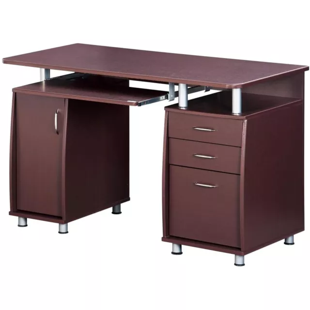 Techni Mobili Complete Workstation Computer Desk With Storage Chocolate