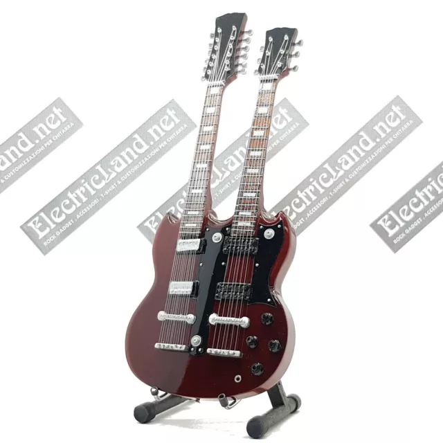 Mini Guitar 1:4 JIMMY PAGE Led Zeppelin double neck miniature gadget chitarra