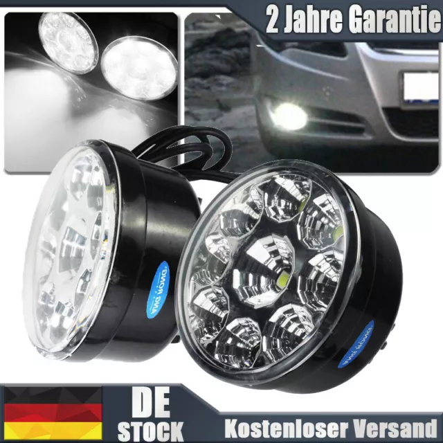 2PCS 9LED Tagfahrlicht Fahrlicht Runden Lampe Wasserdichte für Strecken 12V