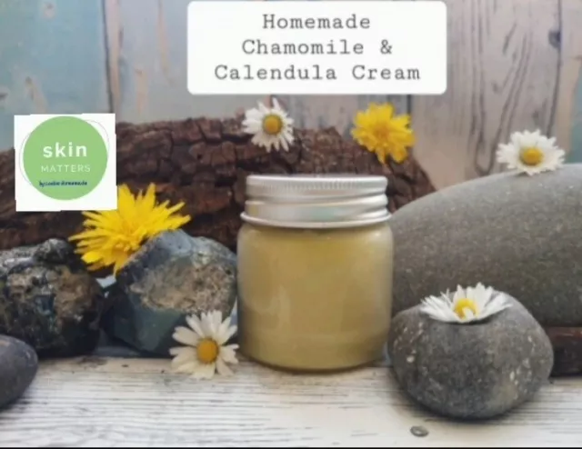 Homemade Chamomile & Calendula Herbal cream for Dry, sensitive skin  Face & Body