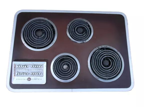 General Electric Vintage Brown Cooktop Cook Top Stove Range 4 Burner Unknown Con