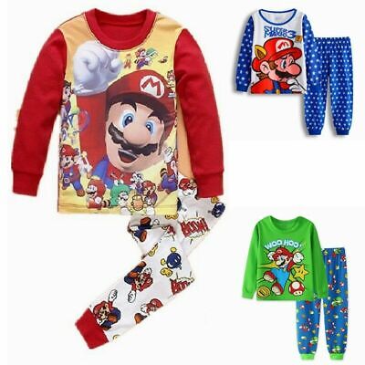 Set pigiami a maniche lunghe Super Mario bambini bambini pigiami pigiami abiti da notte