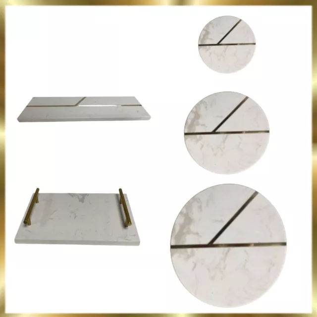 White Gold Marble serving dishes cheese appetiser board set of 5 or individual