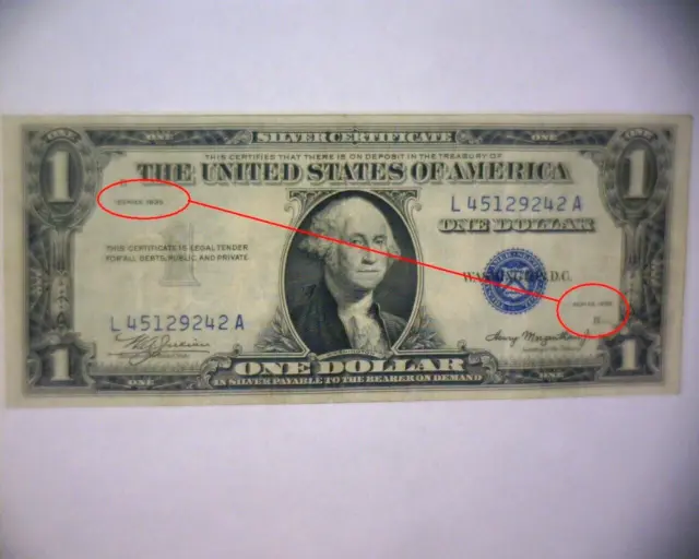 *🌟*Rare Double Date*🌟* 1935 One Dollar $1 Silver Certificate *🌟* E/F +++*🌟