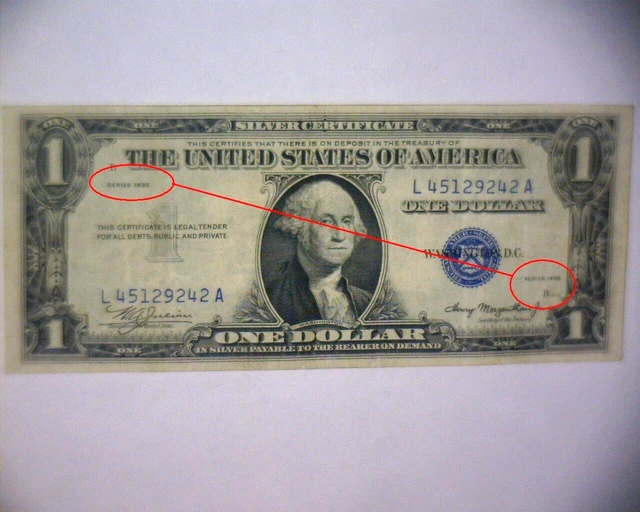 *🌟*Rare Double Date*🌟* 1935 One Dollar $1 Silver Certificate *🌟* E/F +++*🌟