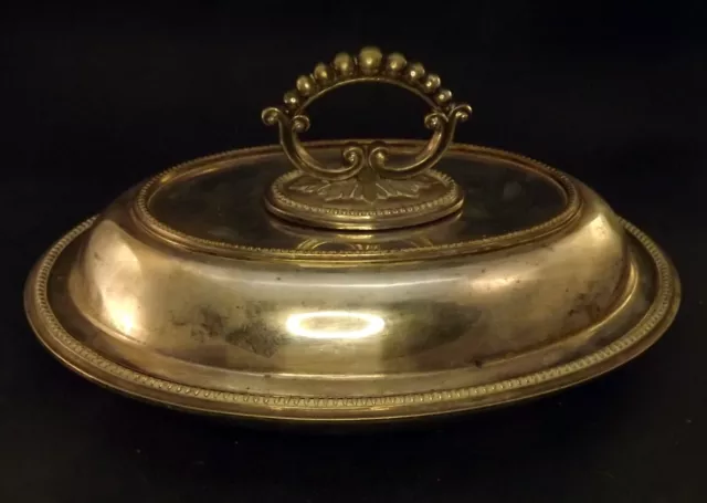 Vintage William Page & Co Silver Plate Oval Lidded Serving Entree Dish