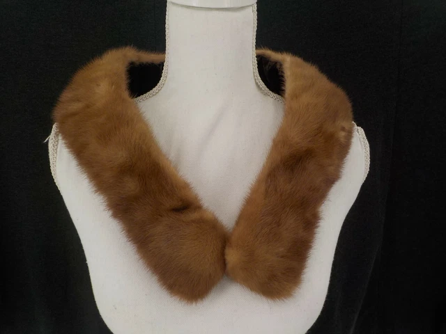 Mink? Attachable Real Fur Collar W/ Clip And Loop To Attach To Overcoat Fashion