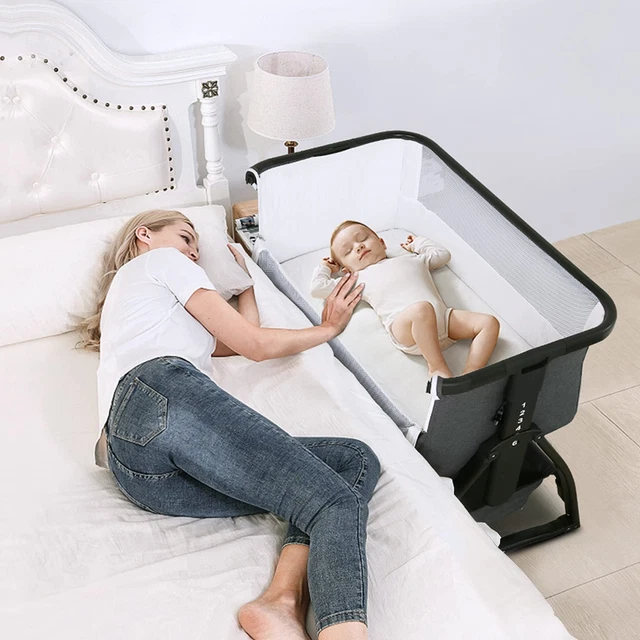 Baby Bedside Sleeper for Baby,3-in-1 Baby Crib Bassinet Adjustable Height Safe;