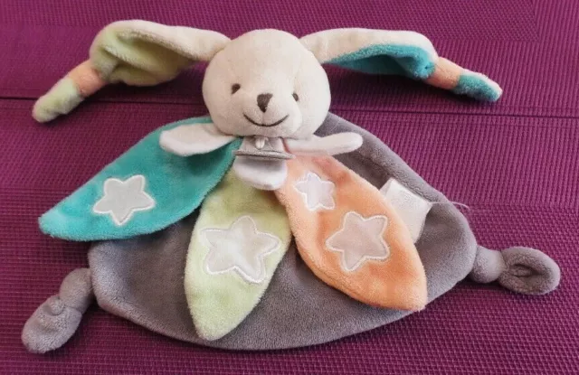 T1G / lapin plat beige étoiles ALINEA DOUDOU ET COMPAGNIE